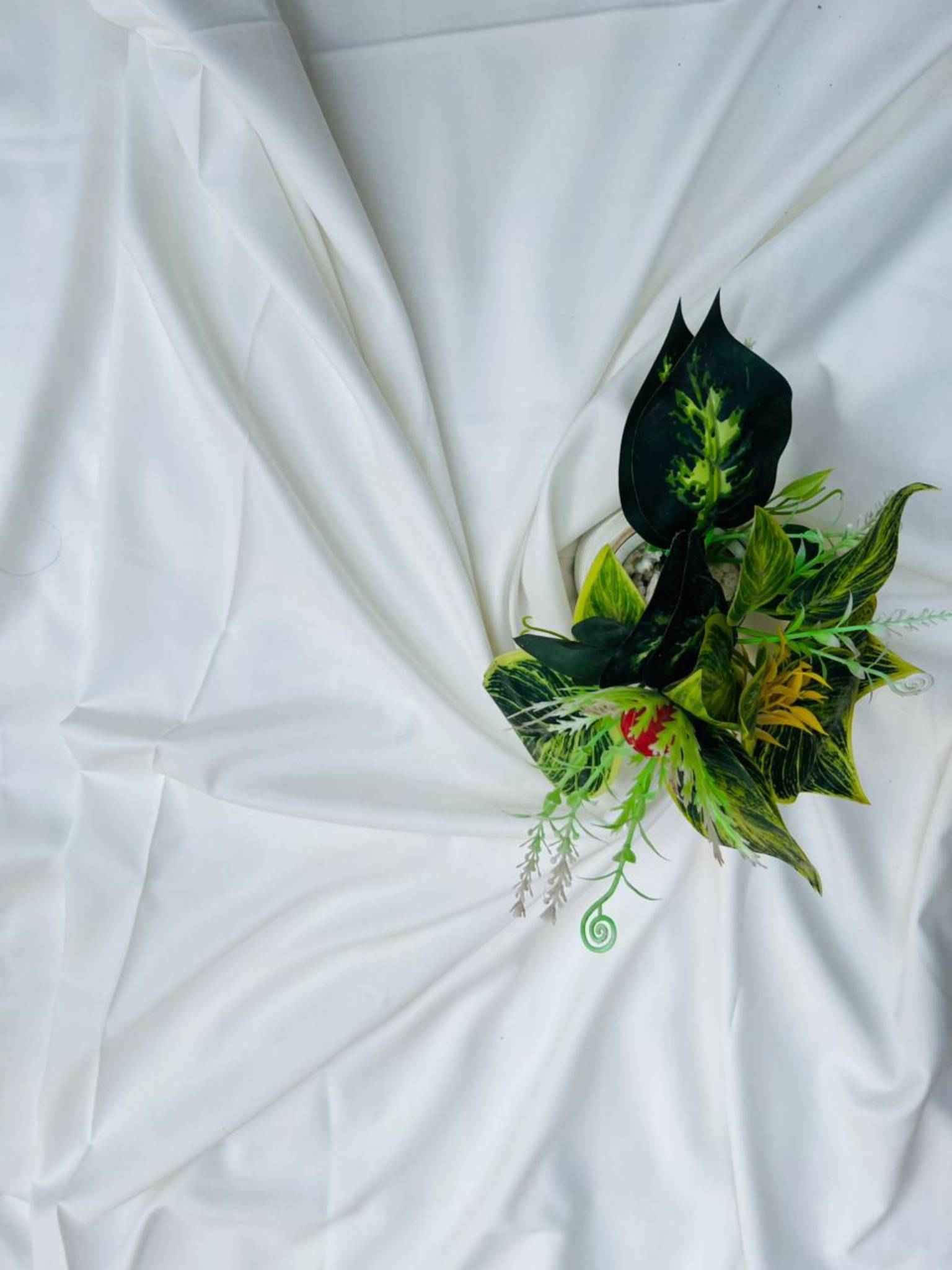 Pure snow white Boski unstitched fabric for men